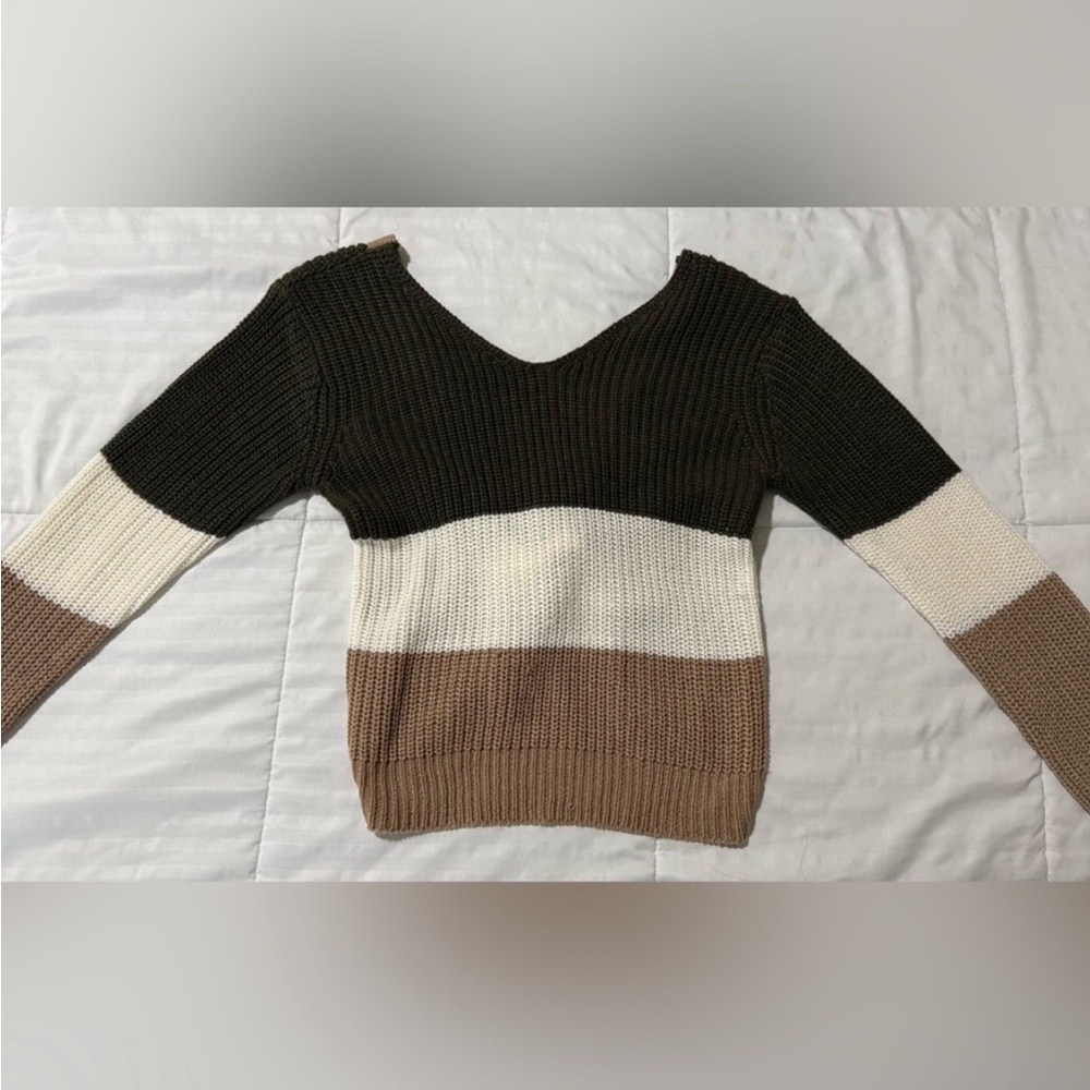 Colorblock V-Neck Sweater
